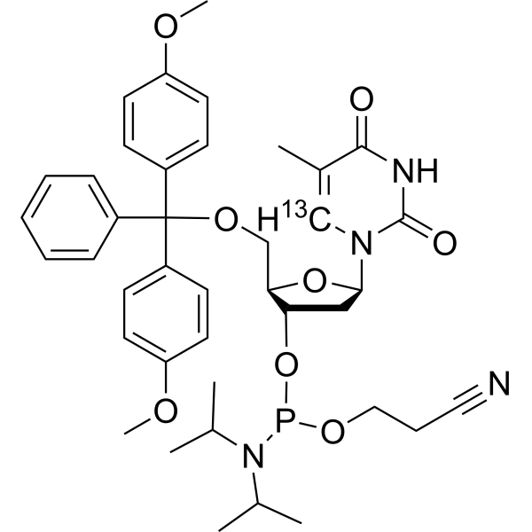 DMT-dT Phosphoramidite-<sup>13</sup>C Chemical Structure