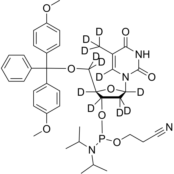 DMT-dT Phosphoramidite-d<sub>11</sub> Chemical Structure
