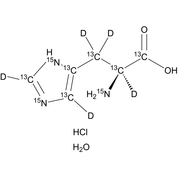 L-Histidine-<em>13</em><em>C</em><em>6</em>,15N3,d5 hydrochloride hydrate