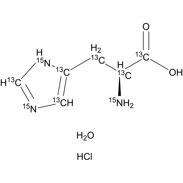 L-Histidine-<em>13</em><em>C</em>6,15N<em>3</em> hydrochloride hydrate
