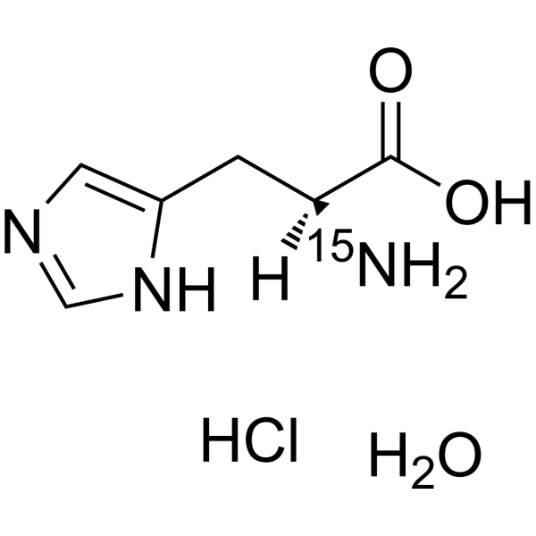 L-Histidine-<sup>15</sup>N hydrochloride hydrate Chemical Structure