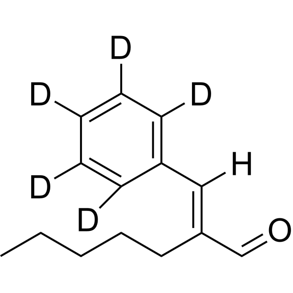2-Benzylideneheptanal-d<sub>5</sub> Chemical Structure