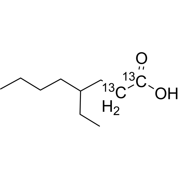 4-Ethyloctanoic acid-<sup>13</sup>C<sub>2</sub> Chemical Structure
