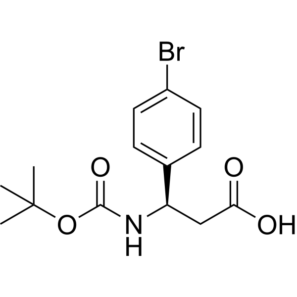 (R)-3-(4-Bromophenyl)-3-((tert-butoxycarbonyl)amino)propanoic acid Chemical Structure