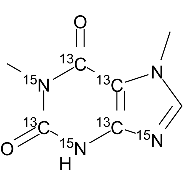 Paraxanthine-13C4,15N3 Chemical Structure