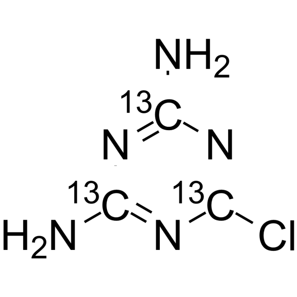 6-Chloro-1,3,5-triazine-<em>2</em>,4-diamine-<em>13</em><em>C</em>3