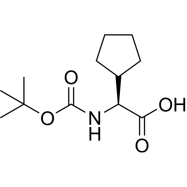 (S)-2-((tert-Butoxycarbonyl)amino)-2-cyclopentylacetic acid Chemical Structure