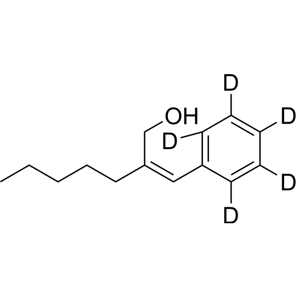 2-Benzylideneheptan-1-ol-d<sub>5</sub> Chemical Structure