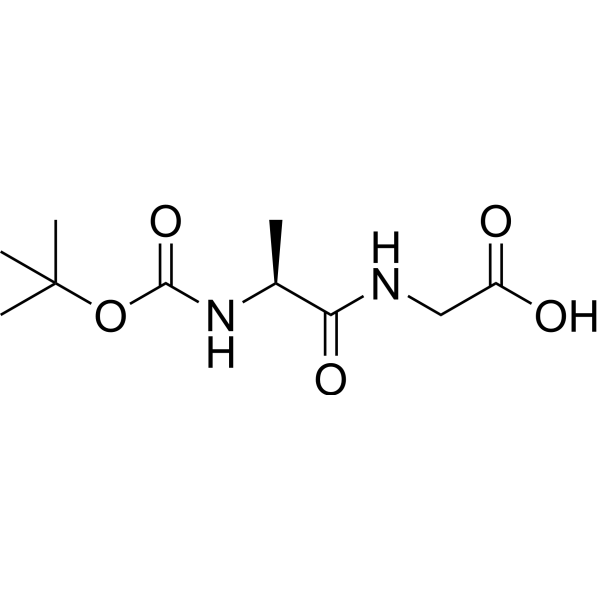 (S)-2-(2-((tert-Butoxycarbonyl)amino)propanamido)acetic acid Chemical Structure