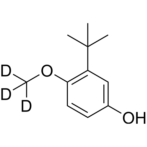 2-tert-Butyl-4-hydroxyanisole-d<sub>3</sub> Chemical Structure
