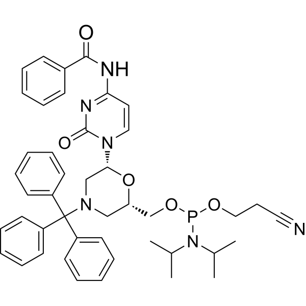 N-Trityl-N4-benzoyl-morpholino-C-5'-<em>O</em>-phosphoramidite