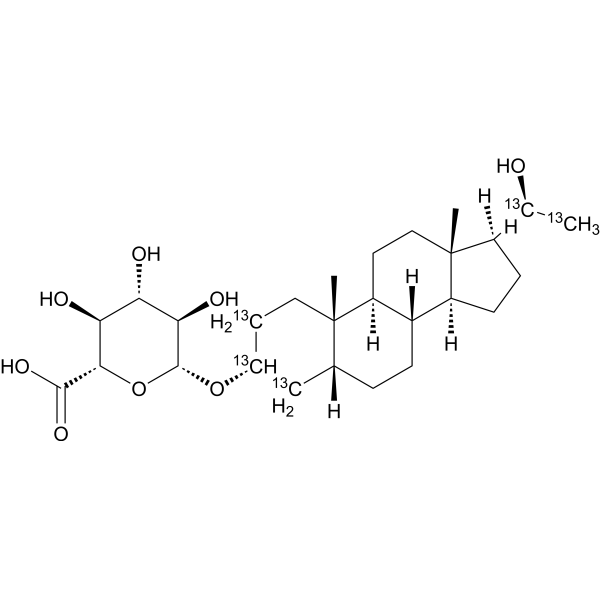 Pregnanediol 3-glucuronide-13C5 Chemical Structure