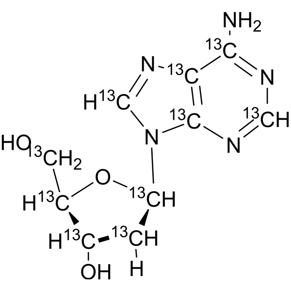 2'-Deoxyadenosine-<sup>13</sup>C<sub>10</sub> Chemical Structure