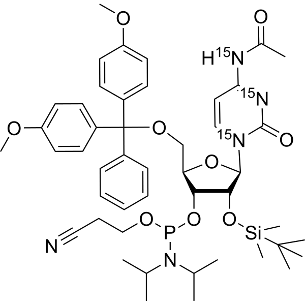 Ac-rC Phosphoramidite-<sup>15</sup>N<sub>3</sub> Chemical Structure