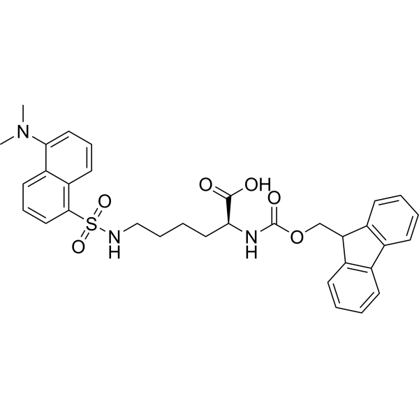 N2-(((9H-Fluoren-9-yl)methoxy)carbonyl)-N6-((5-(dimethylamino)naphthalen-<em>1</em>-yl)sulfonyl)-L-lysine