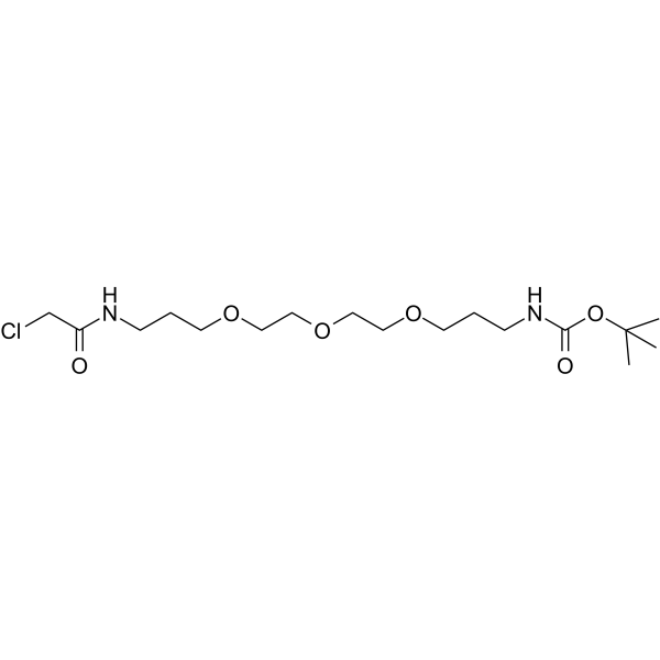 Chloroacetamido-C-PEG3-C3-NHBoc Chemical Structure