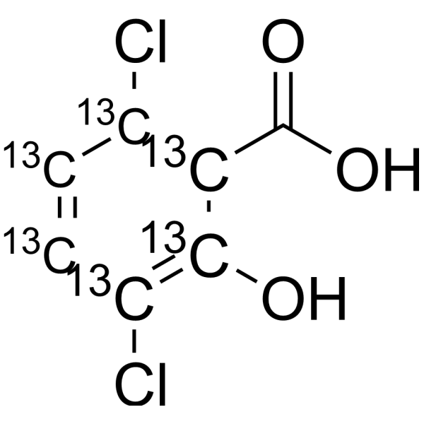 3,6-Dichloro-2-hydroxybenzoic acid-13C6 Chemical Structure