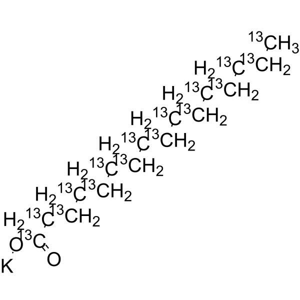 Hexadecanoate-<sup>13</sup>C<sub>16</sub> potassium Chemical Structure