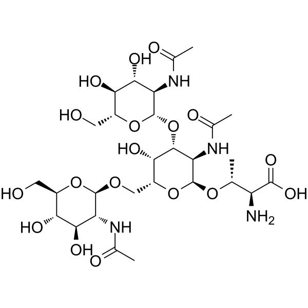 GlcNAcβ(1-3)[GlcNAcβ(1-6)]GalNAc-α-Thr Chemical Structure