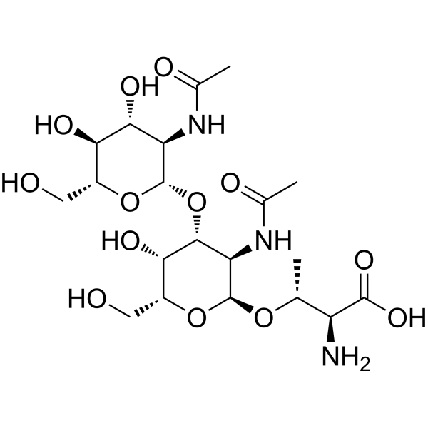GlcNAcβ(1-3)GalNAc-α-Thr Chemical Structure