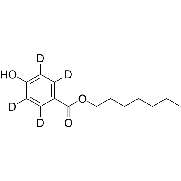 N-Heptyl 4-hydroxybenzoate-d<sub>4</sub> Chemical Structure