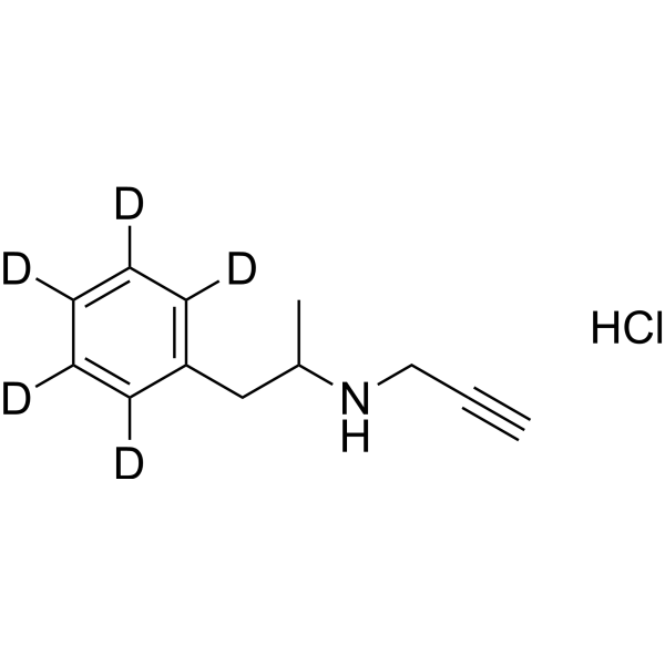 (1-Phenylpropan-2-yl)(prop-2-yn-1-yl)amine-d<sub>5</sub> hydrochloride Chemical Structure