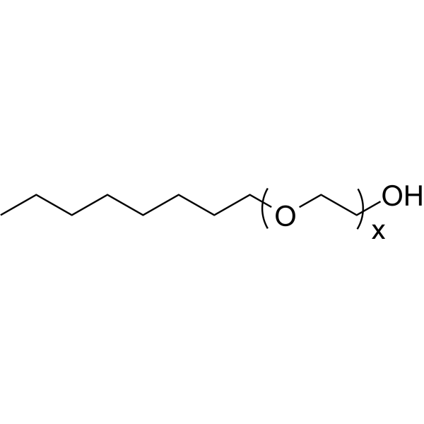 Polyethylene glycol monooctyl ether Chemical Structure