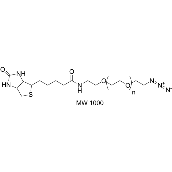 Biotin-PEG-azide (MW 1000) Chemical Structure