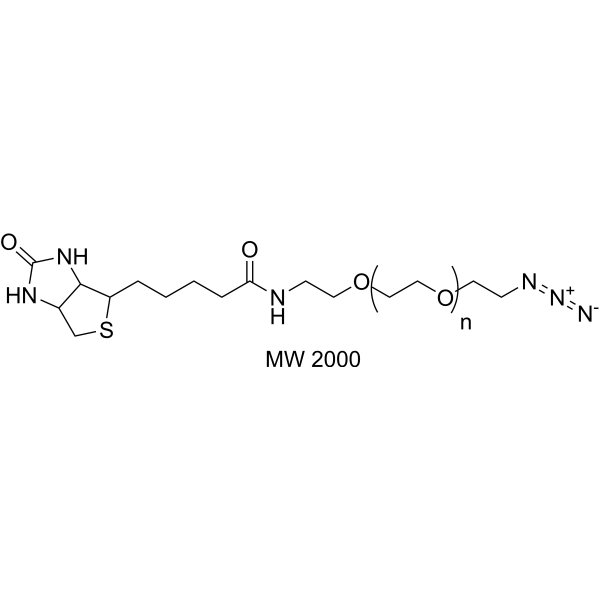 Biotin-PEG-azide (MW 2000) Chemical Structure