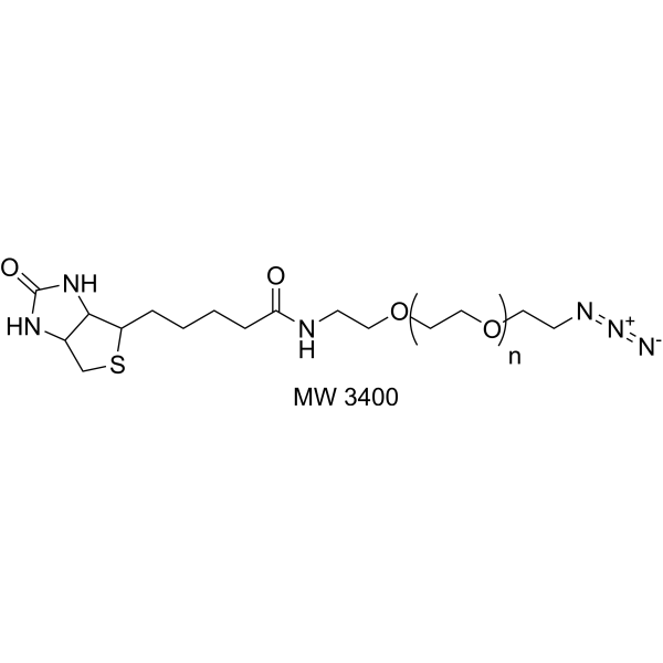 Biotin-PEG-azide (MW 3400) Chemical Structure