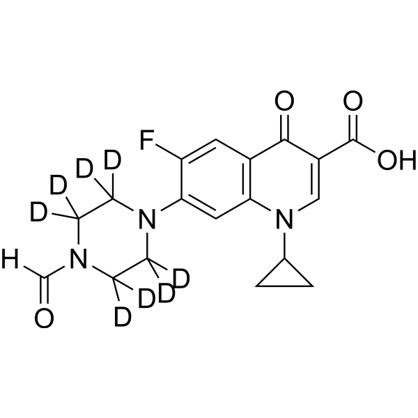 1-Cyclopropyl-6-fluoro-7-(<em>4</em>-formylpiperazin-1-yl)-<em>4</em>-oxo-1,<em>4</em>-dihydroquinoline-3-carboxylic acid-d8