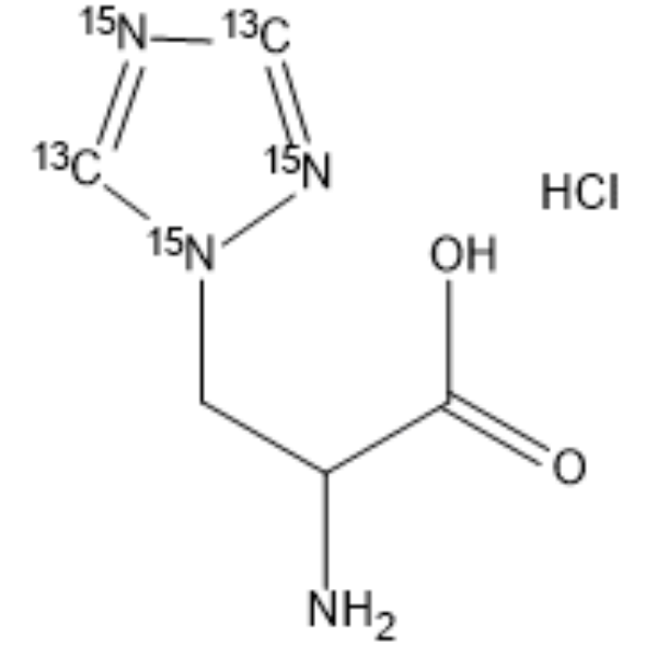 2-Amino-3-(1h-1,2,4-triazol-1-yl)propanoic acid -13C2, 15N3 hydrochloride Chemical Structure
