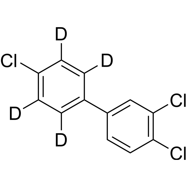 3,4,4'-Trichloro-1,1'-biphenyl-d<sub>4</sub> Chemical Structure