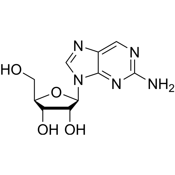 2-Amino-9-β-D-ribofuranosylpurine Chemical Structure