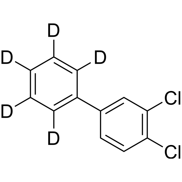 3,4-Dichlorobiphenyl-d<sub>5</sub> Chemical Structure