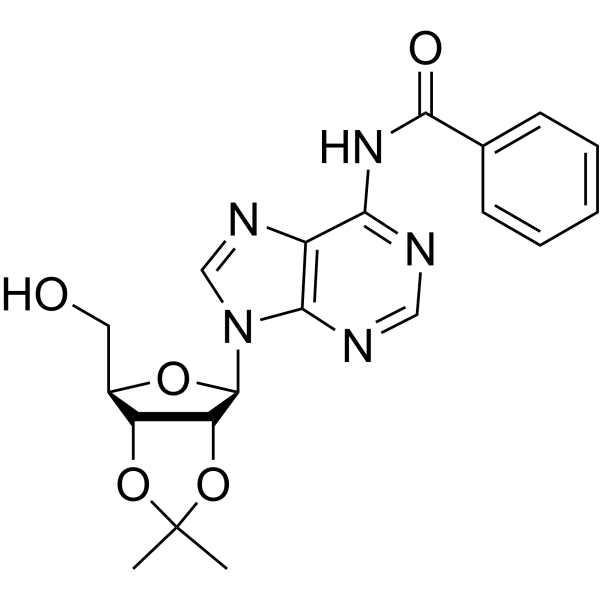 N6-Benzoyl-2',3'-isopropylidene adenosine Chemical Structure