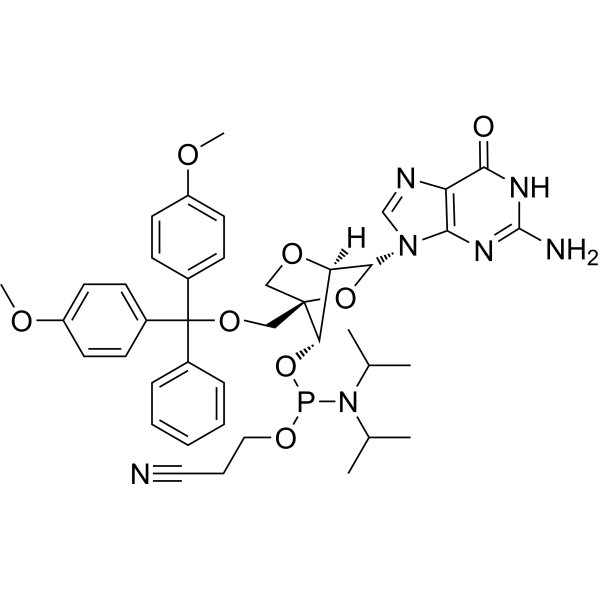 DMT-LNA-G phosphoramidite Chemical Structure