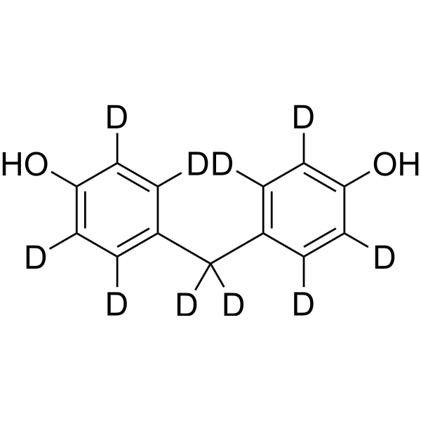 4,4'-Dihydroxydiphenylmethane-d<sub>10</sub> Chemical Structure