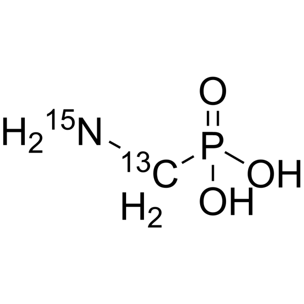 (Aminomethyl)phosphonic acid-<sup>13</sup>C,<sup>15</sup>N Chemical Structure