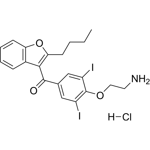 Di-N-desethyl amiodarone hydrochloride Chemical Structure
