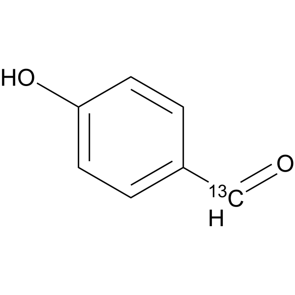 p-Hydroxybenzaldehyde-<sup>13</sup>C Chemical Structure