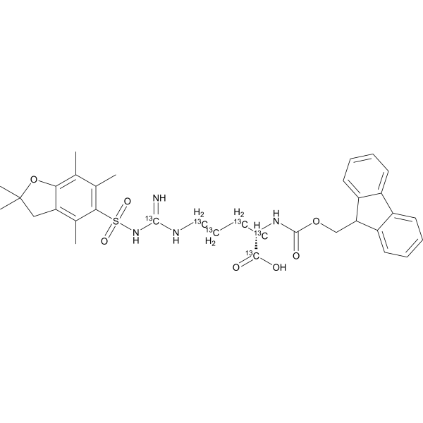 L-Arginine-<em>N</em>-FMOC PBF-OH-13C6